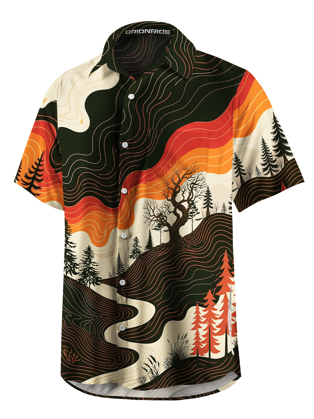 Orionride Topographical Poems Zipper Pockets Ultra Lightweight Short Sleeves Gravel Shirt