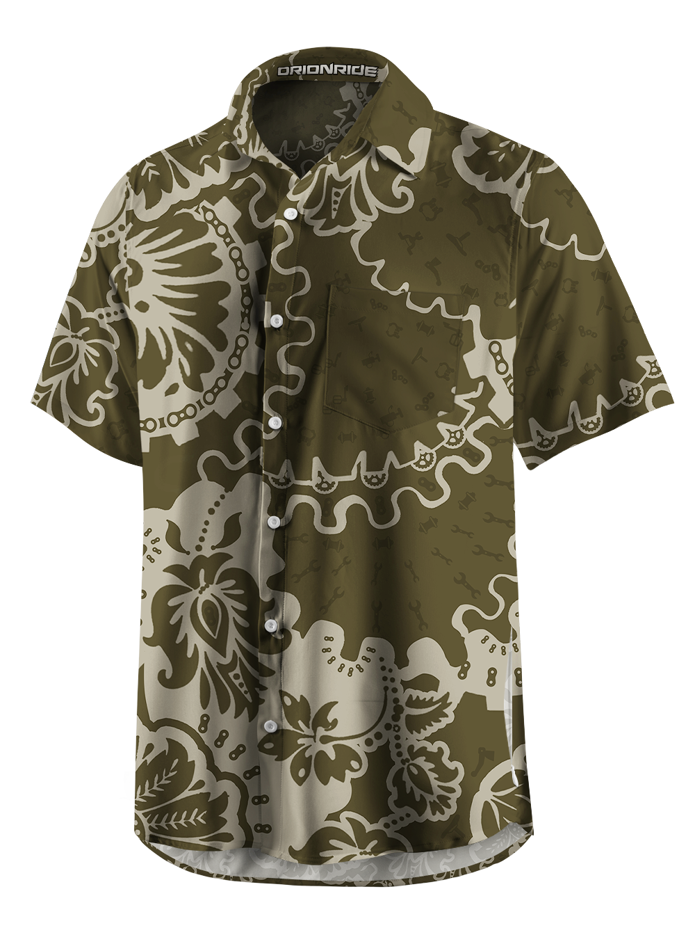 Orionride Giant Gear Flower Zipper Pockets Ultra Lightweight Short Sleeves Gravel Shirt
