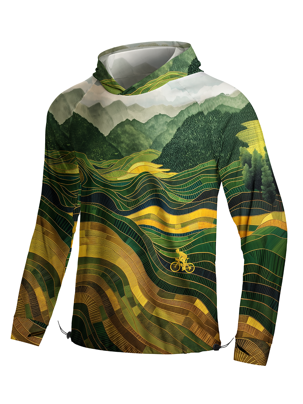 Orionride Field Scenery Long Sleeve Cycling Hoodie Shirt