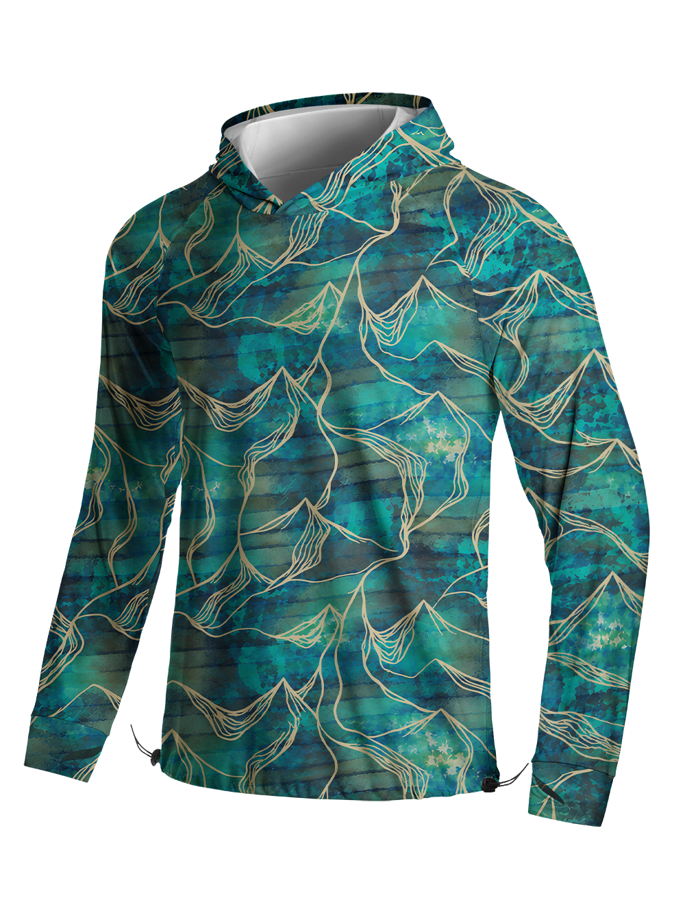 Orionride Liquid Topography Long Sleeve Cycling Hoodie Shirt