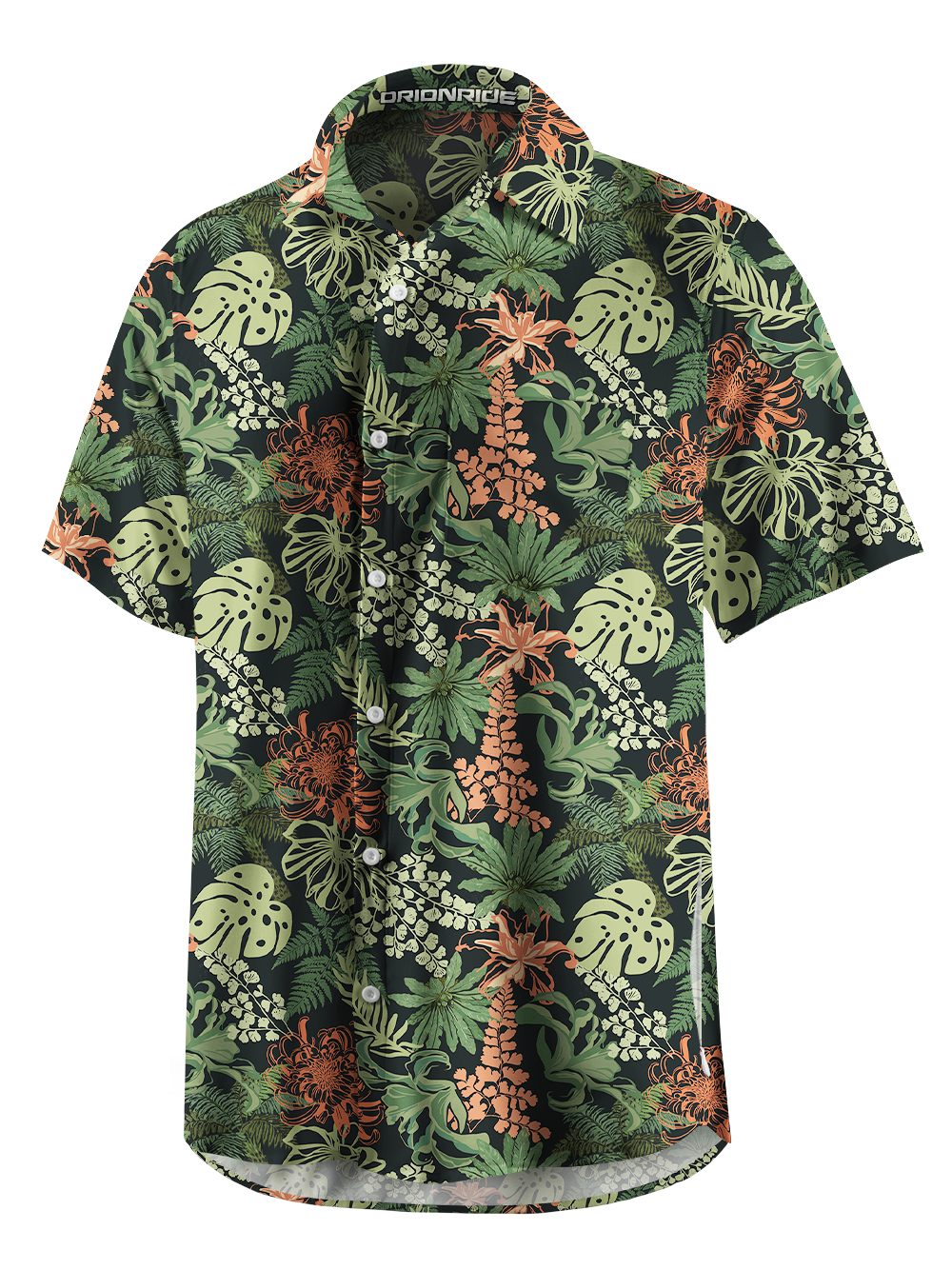 Orionride Diverse Plants Zipper Pockets Ultra Lightweight Short Sleeves Gravel Shirt