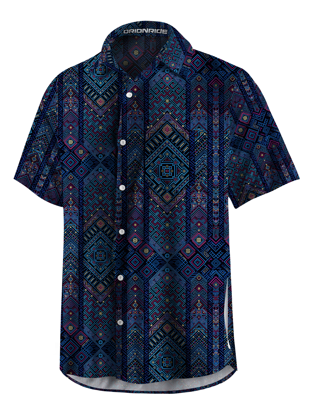 Orionride Fluorescent Squares Zipper Pockets Ultra Lightweight Short Sleeves Gravel Shirt