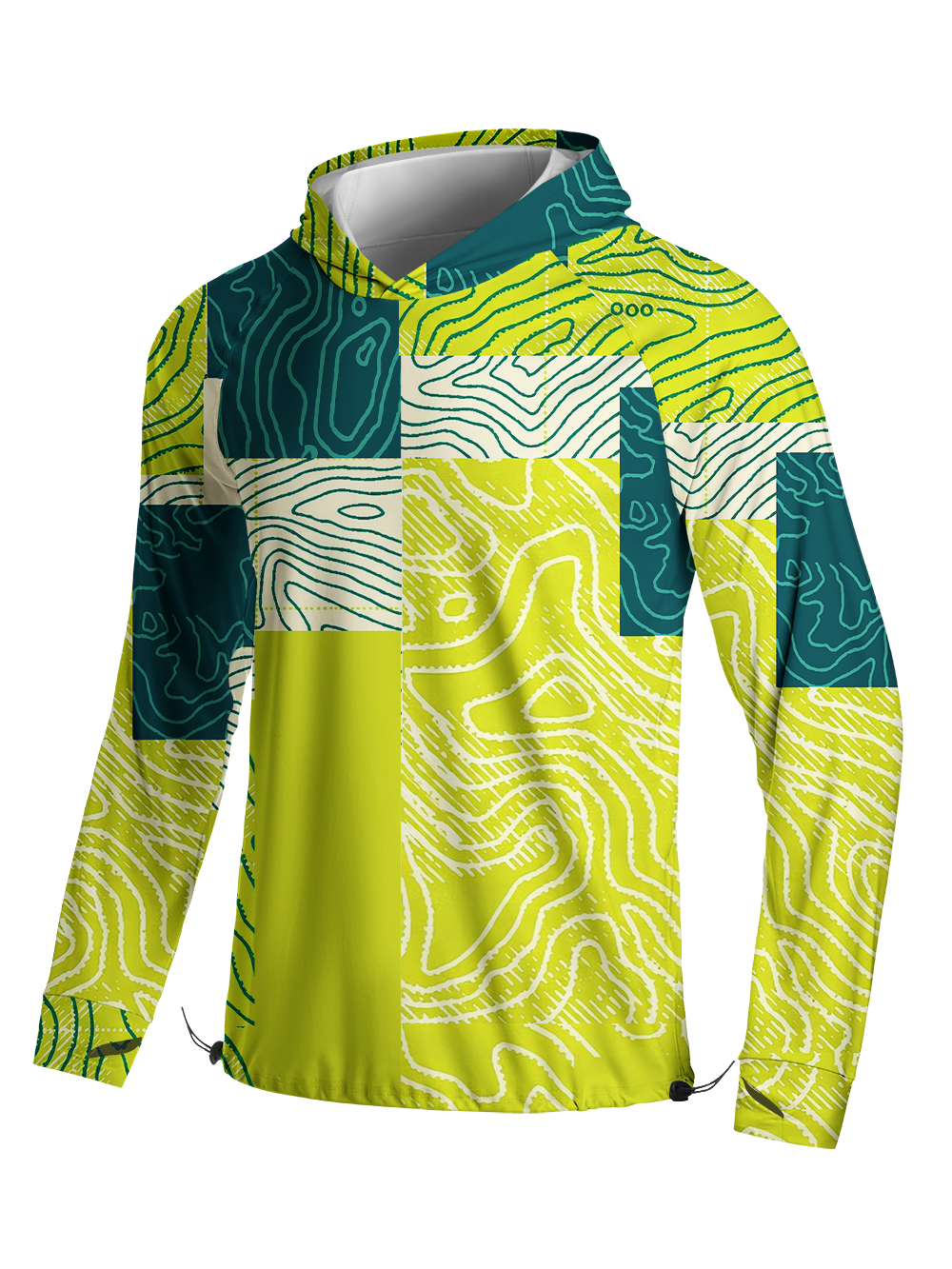 Orionride Topographic Map Long Sleeve Cycling Hoodie Shirt