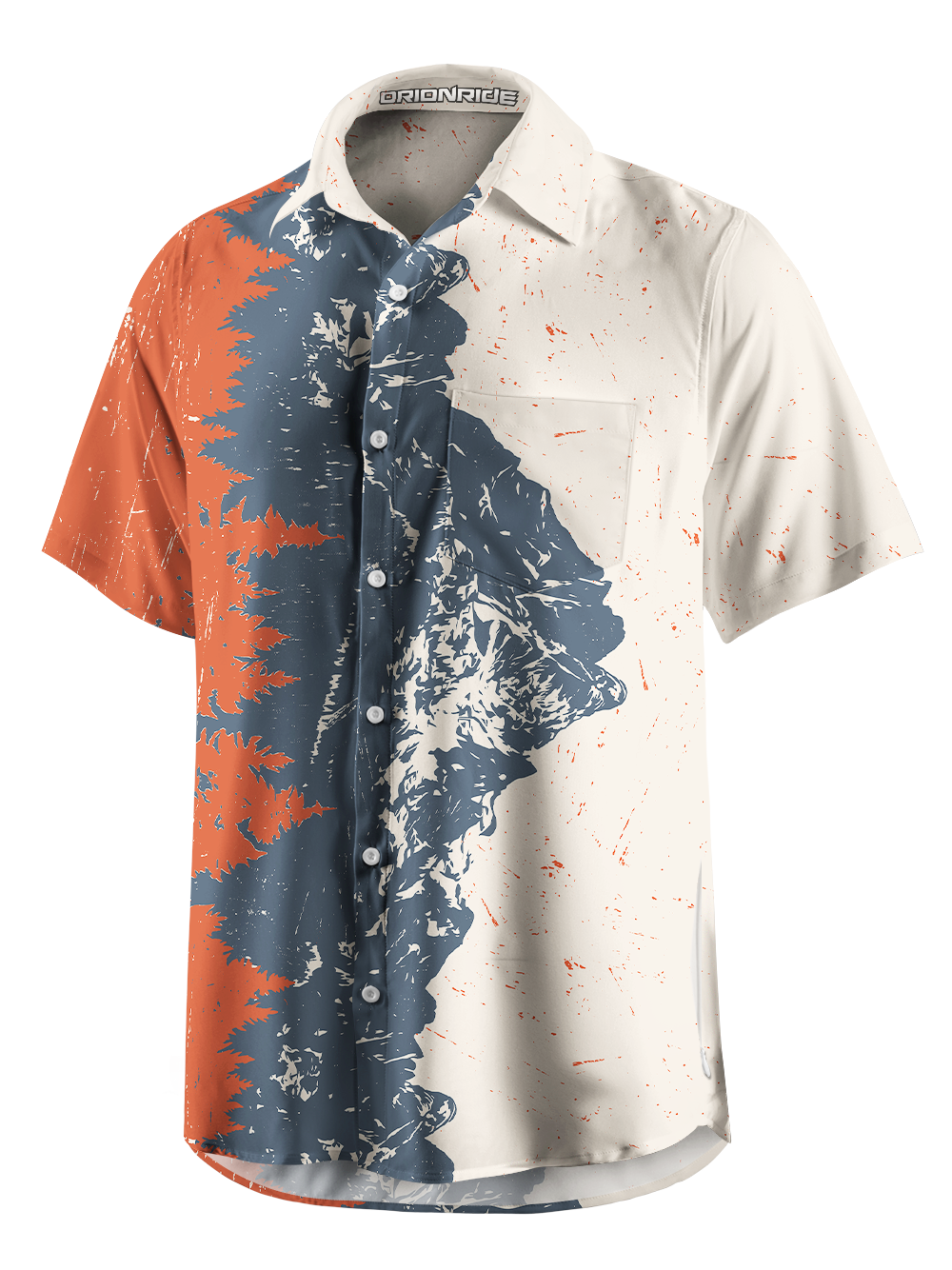 Orionride Mountain Reflection Zipper Pockets Ultra Lightweight Short Sleeves Gravel Shirt