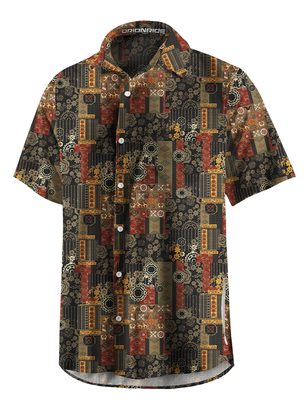 Orionride Retro Gear Flower Zipper Pockets Ultra Lightweight Short Sleeves Gravel Shirt