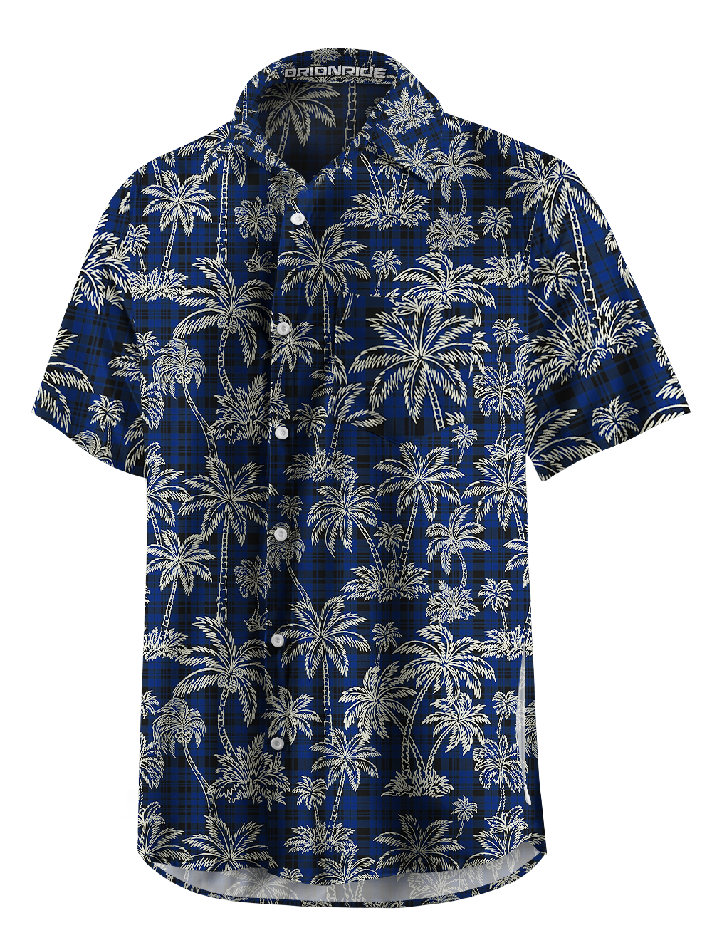 Orionride Striped Coconut Tree Zipper Pockets Ultra Lightweight Short Sleeves Gravel Shirt