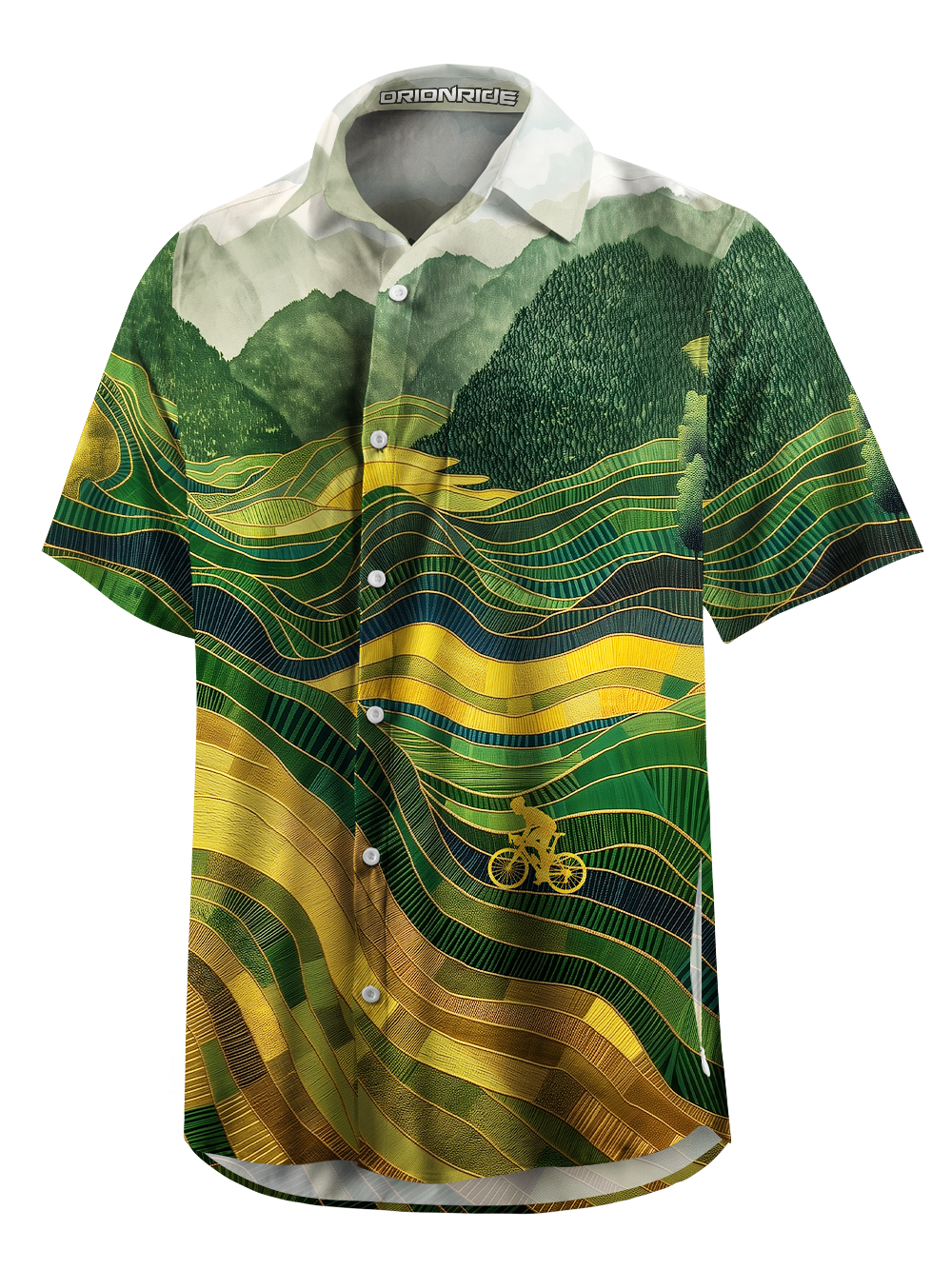 Orionride Field Scenery Zipper Pockets Ultra Lightweight Short Sleeves Gravel Shirt