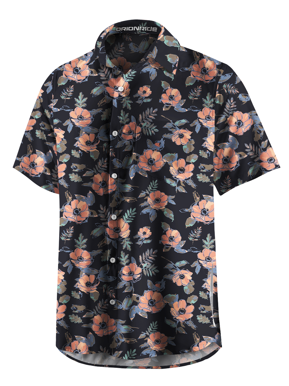 Orionride Dark Anemone Zipper Pockets Ultra Lightweight Short Sleeves Gravel Shirt