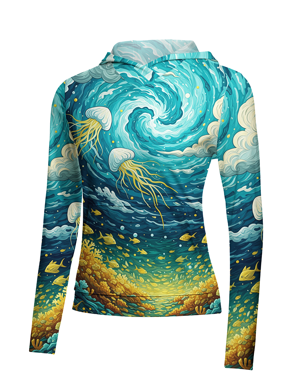Orionride Deep Sea Women's Long Sleeve Cycling Hoodie Shirt