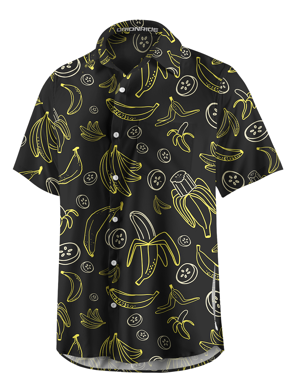 Orionride Energetic Bananas Zipper Pockets Ultra Lightweight Short Sleeves Gravel Shirt