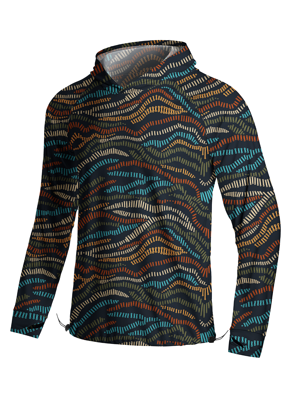 Orionride Color Wave Weave Long Sleeve Cycling Hoodie Shirt
