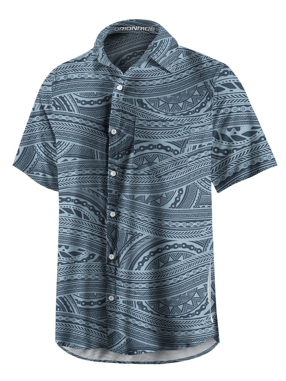 Orionride Chain Stripe Pattern Zipper Pockets Ultra Lightweight Short Sleeves Gravel Shirt