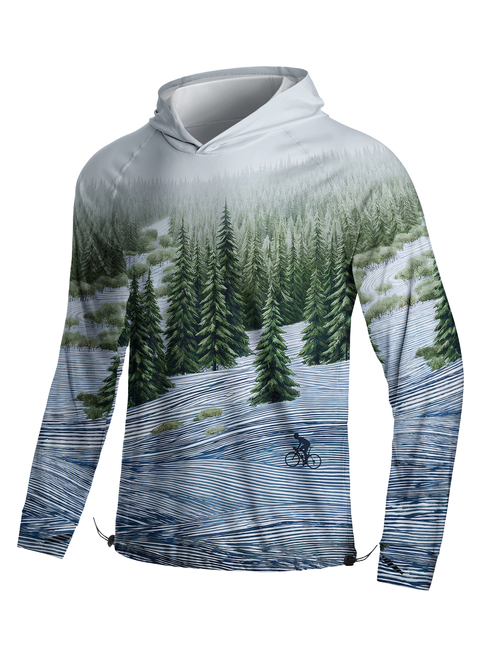 Orionride Misty Forest Ride Long Sleeve Cycling Hoodie Shirt