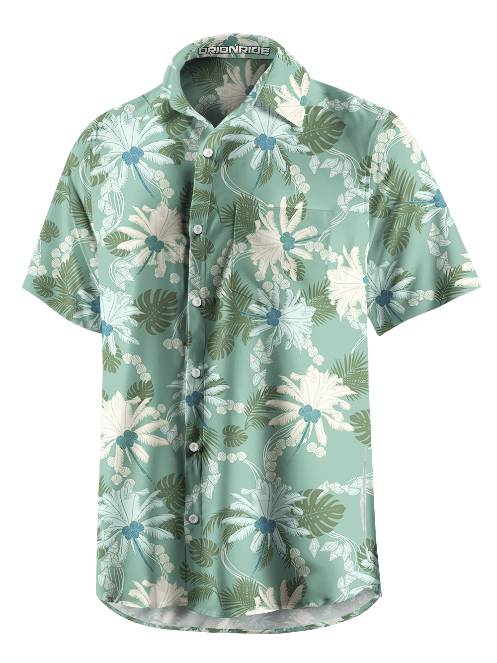 Orionride Coconut Trees Zipper Pockets Ultra Lightweight Short Sleeves Gravel Shirt