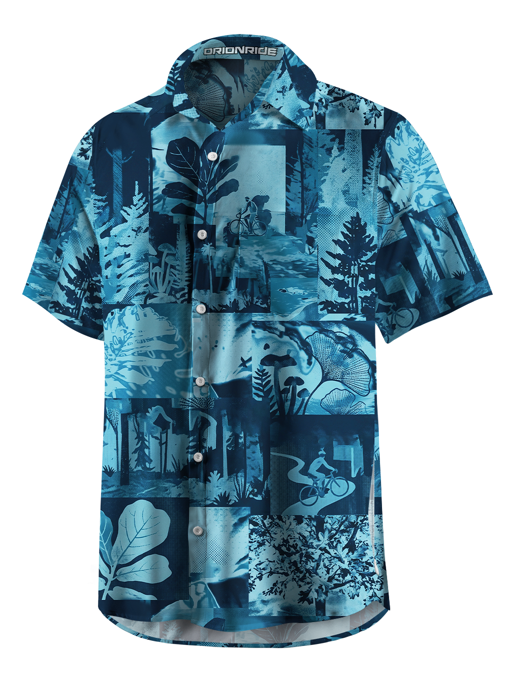 Orionride Mystery Blue Zipper Pockets Ultra Lightweight Short Sleeves Gravel Shirt