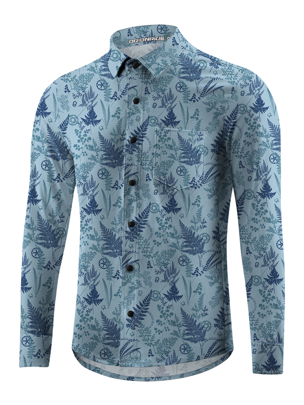 Orionride Chain Leaves Men's Stretchy Breathable Long Sleeve Gravel Shirt