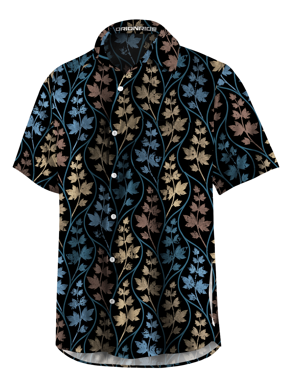 Orionride Leaf Vines Zipper Pockets Ultra Lightweight Short Sleeves Gravel Shirt