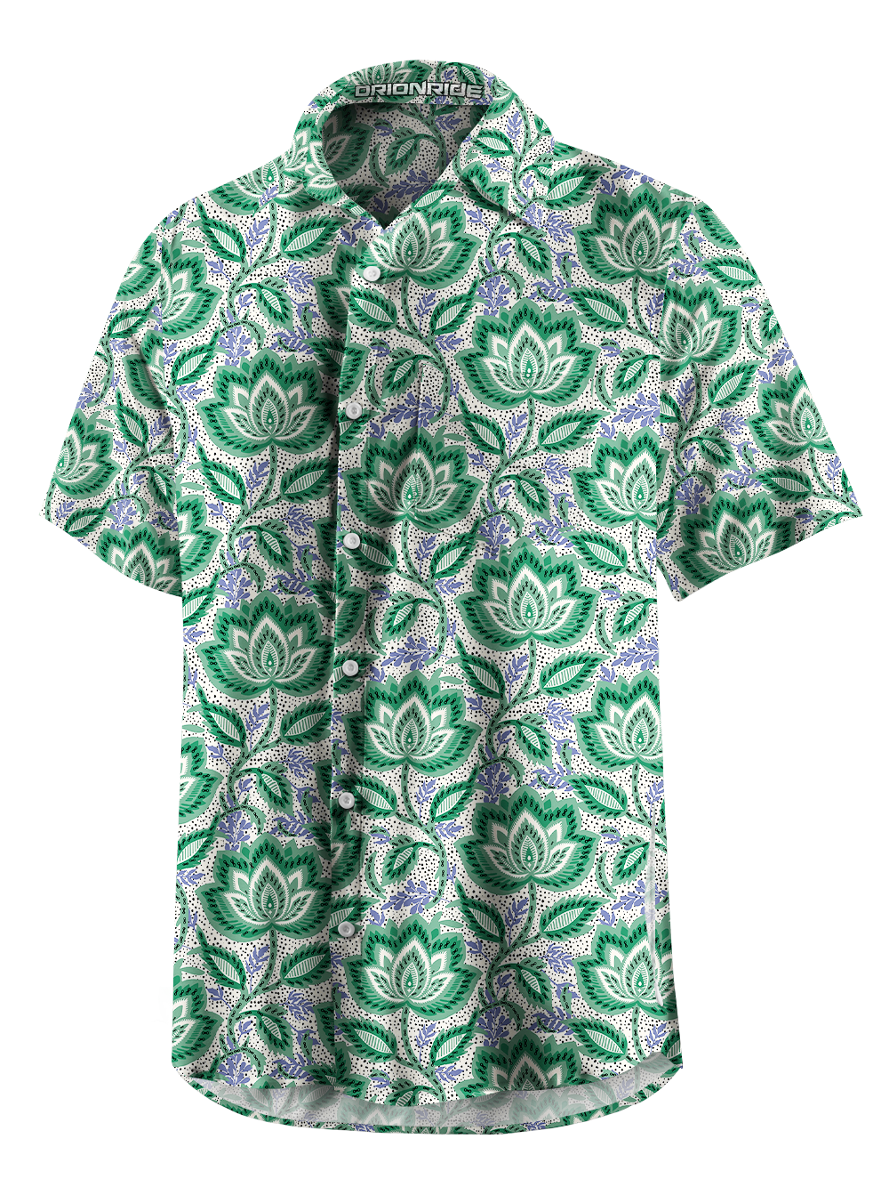 Orionride Water Lily-Like Flowers Zipper Pockets Ultra Lightweight Short Sleeves Gravel Shirt