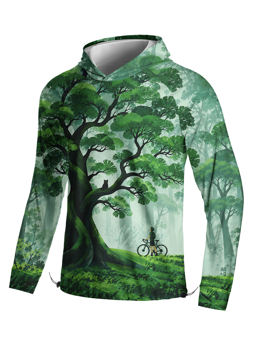 Orionride Forest Sanctuary Long Sleeve Cycling Hoodie Shirt