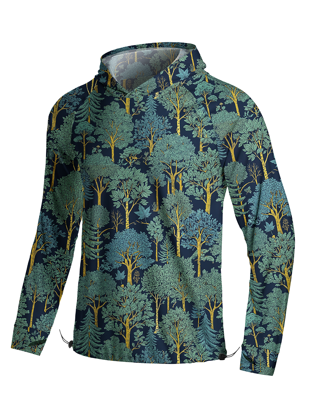 Orionride Deciduous Trees Long Sleeve Cycling Hoodie Shirt