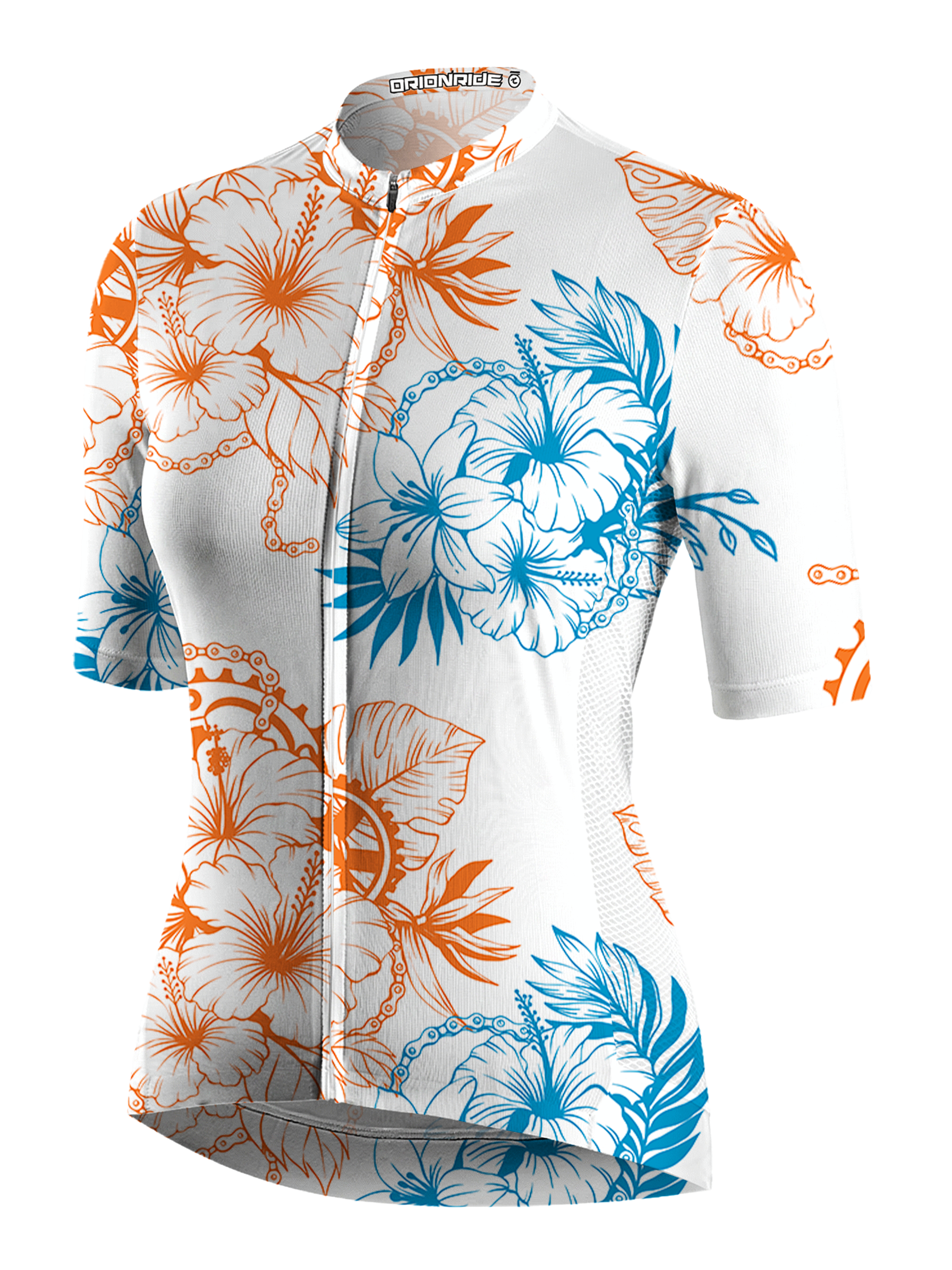 Orionride Bright Hibiscus Flowers Short Sleeves Women's Jersey