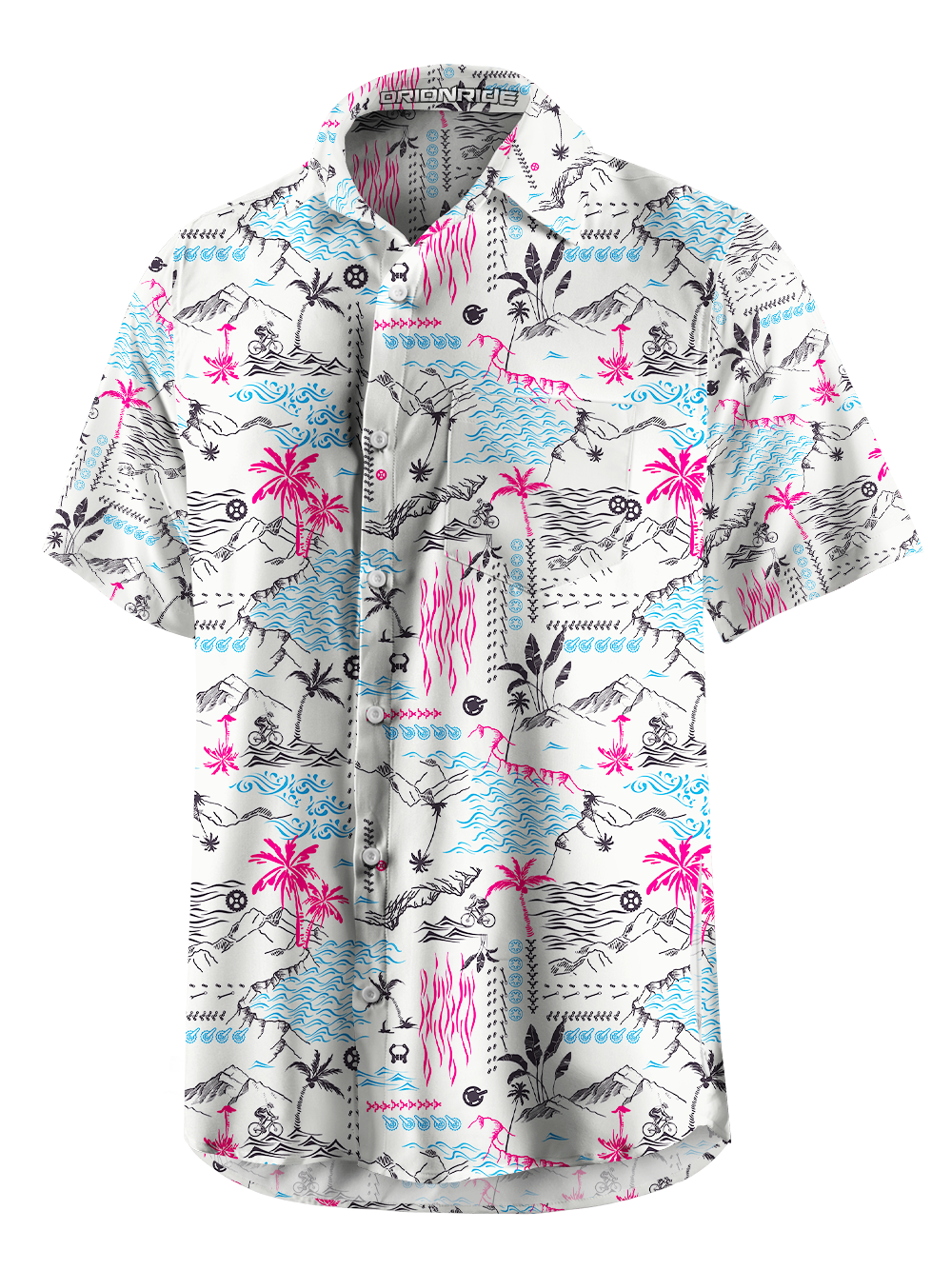 Orionride Breeze And Waves Zipper Pockets Ultra Lightweight Short Sleeves Gravel Shirt