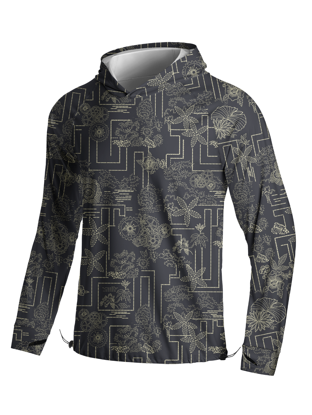 Orionride Copper Wire Garden Long Sleeve Cycling Hoodie Shirt