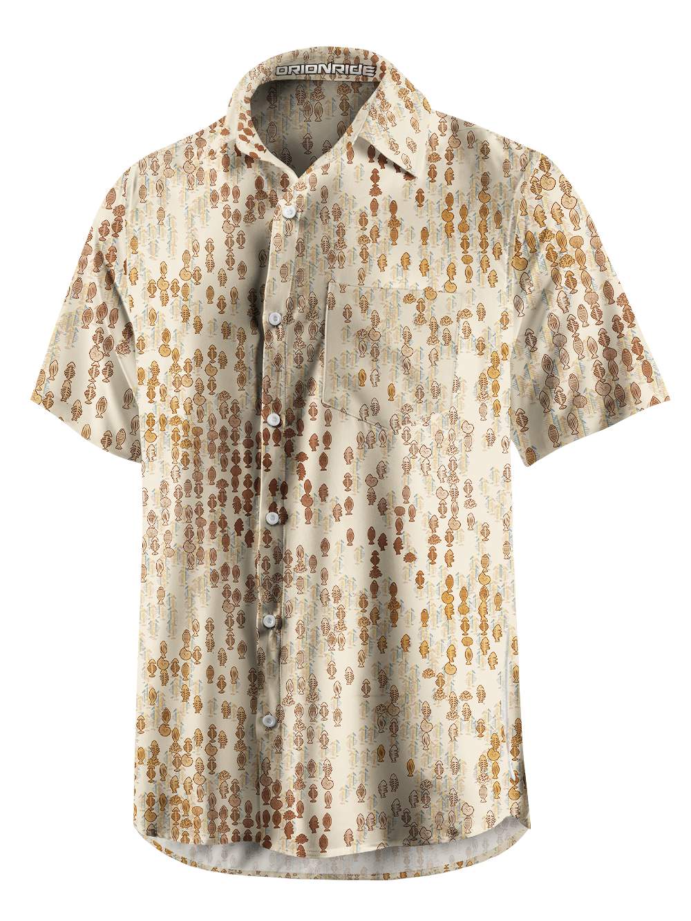 Orionride Fish In The Ocean Zipper Pockets Ultra Lightweight Short Sleeves Gravel Shirt