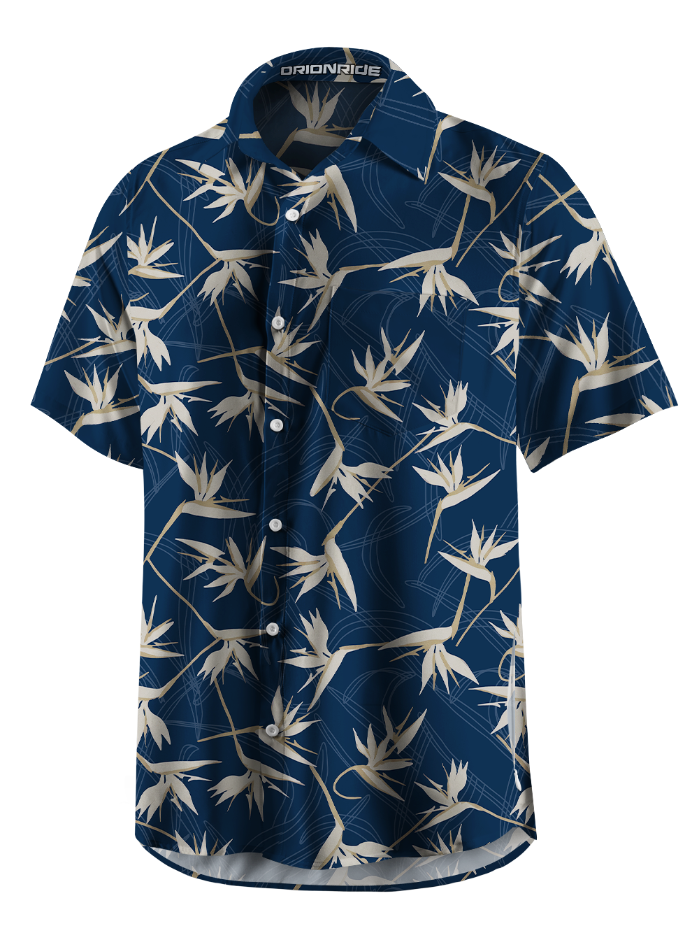 Orionride Birds of Paradise Zipper Pockets Ultra Lightweight Short Sleeves Gravel Shirt