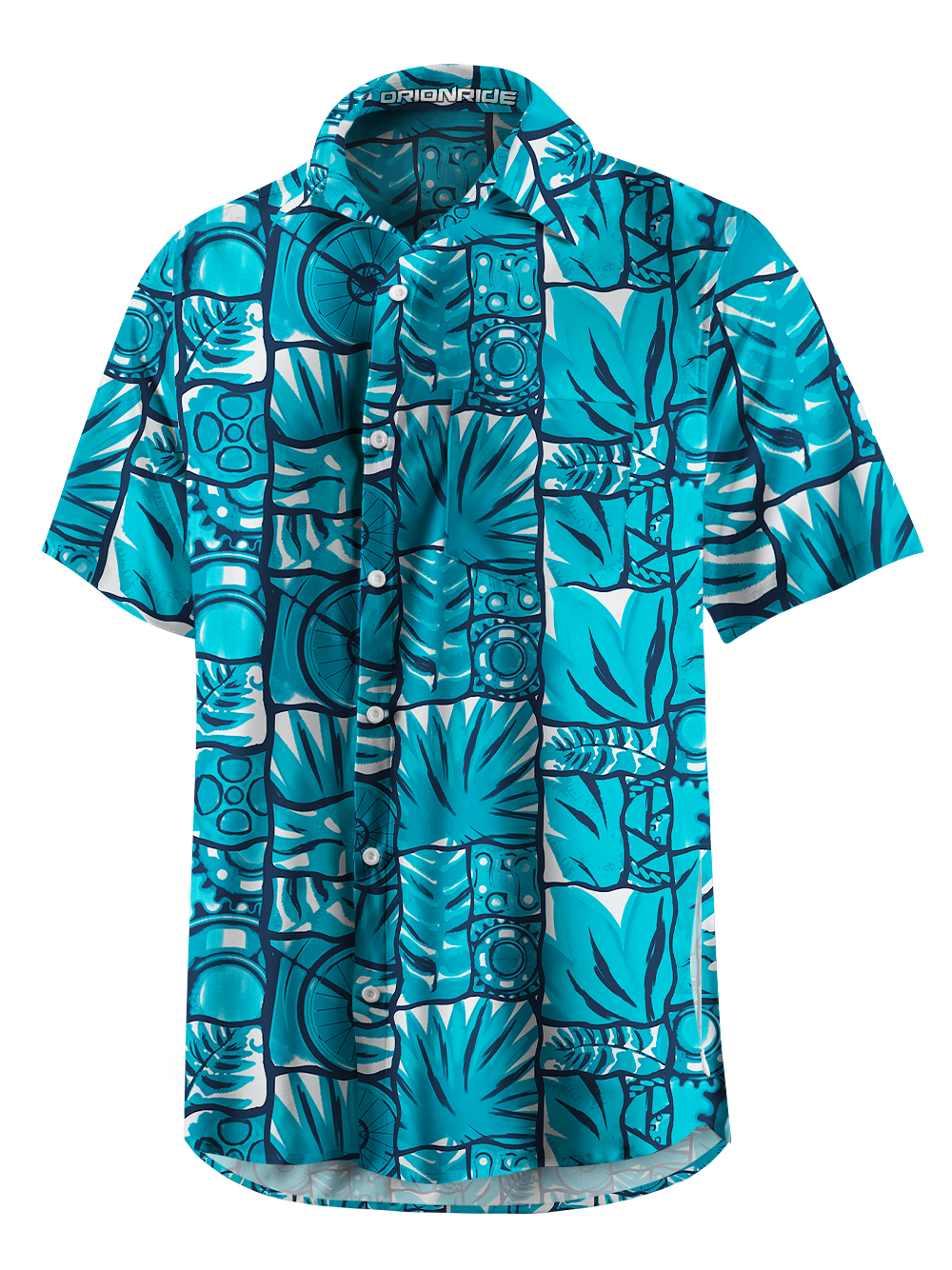 Orionride Ferns And Wheels Zipper Pockets Ultra Lightweight Short Sleeves Gravel Shirt