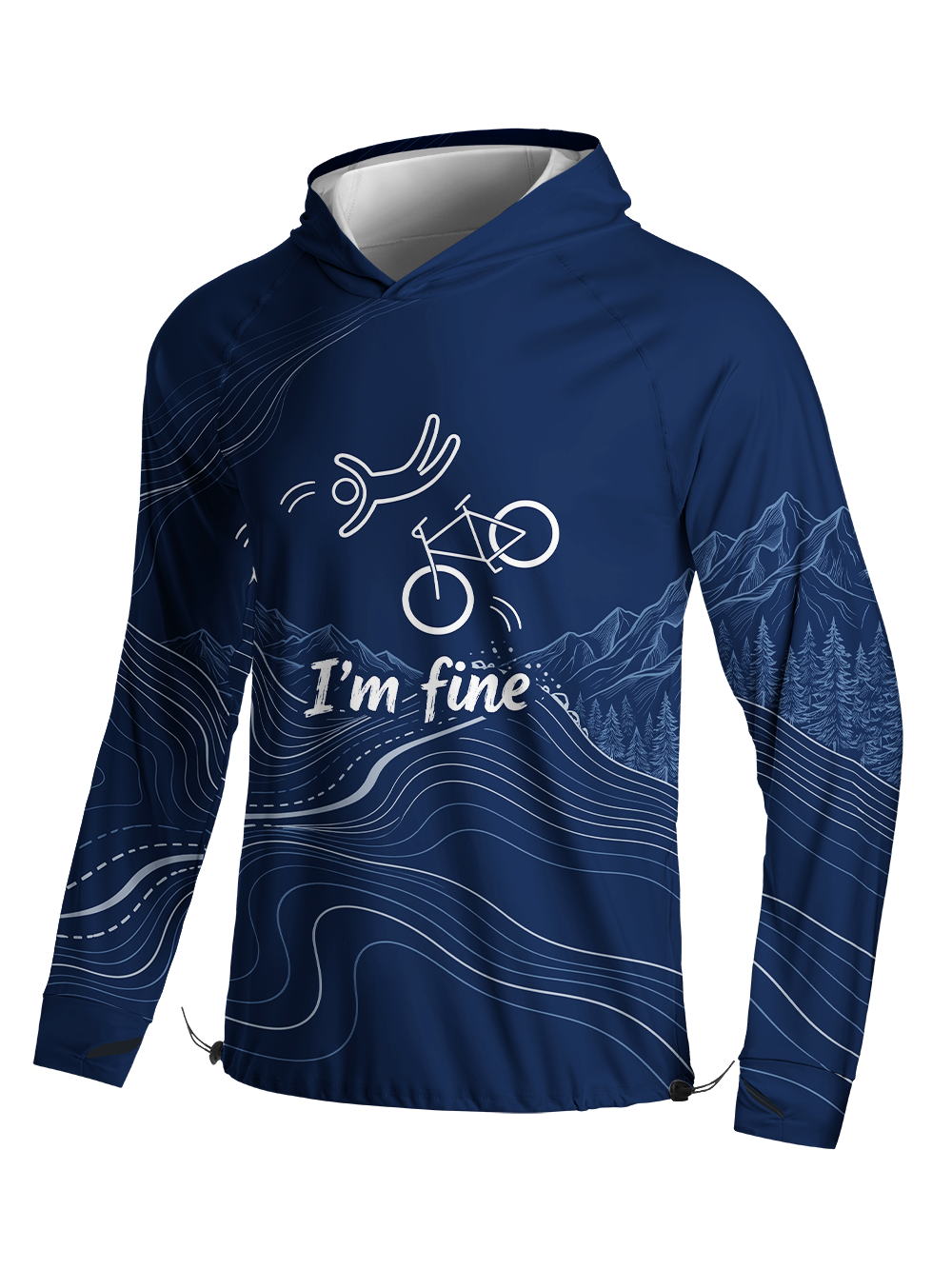 Orionride I'm Fine Long Sleeve Cycling Hoodie Shirt