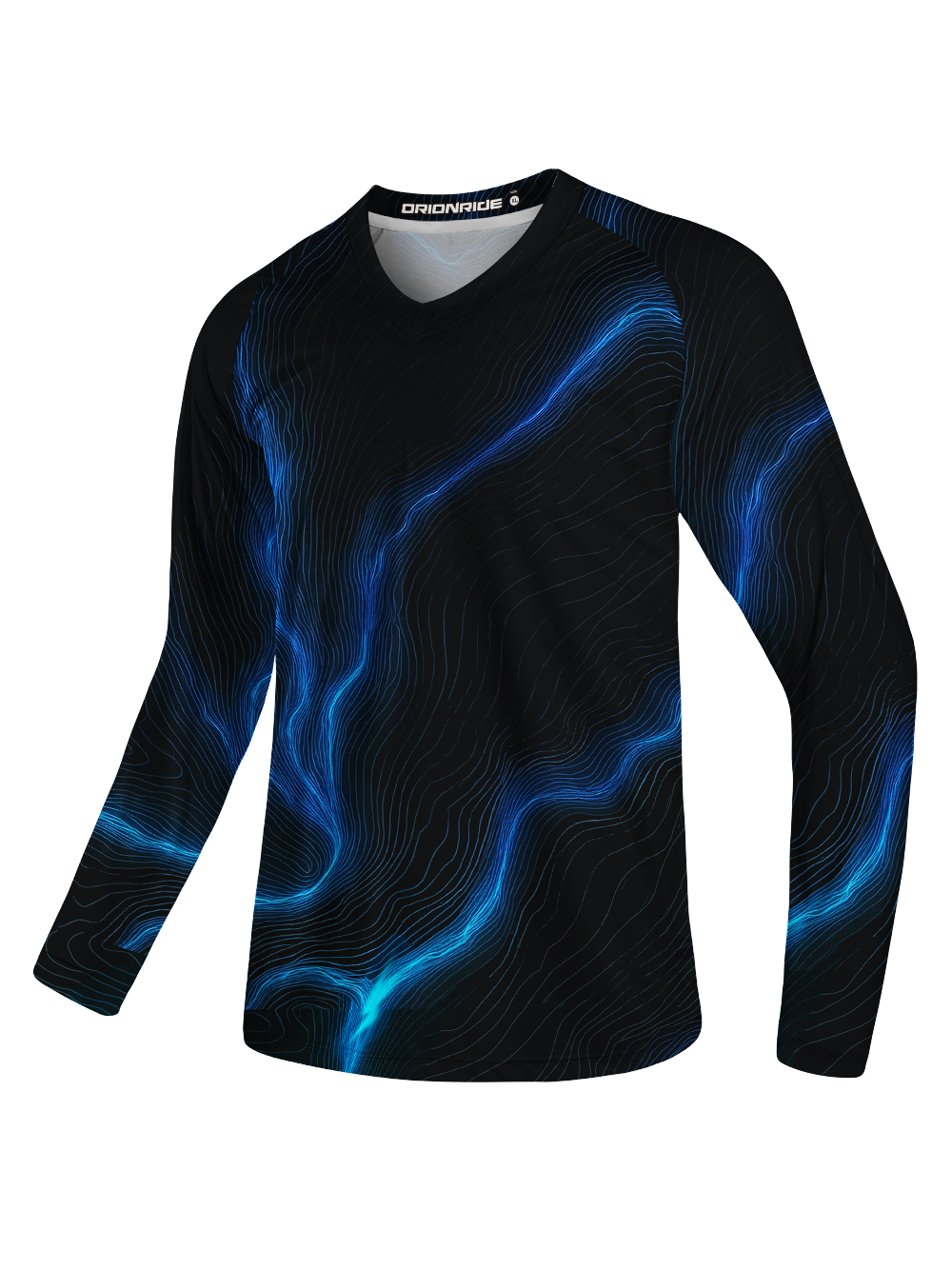 Orionride Neon Contour Lines Long Sleeve Downhill Jersey
