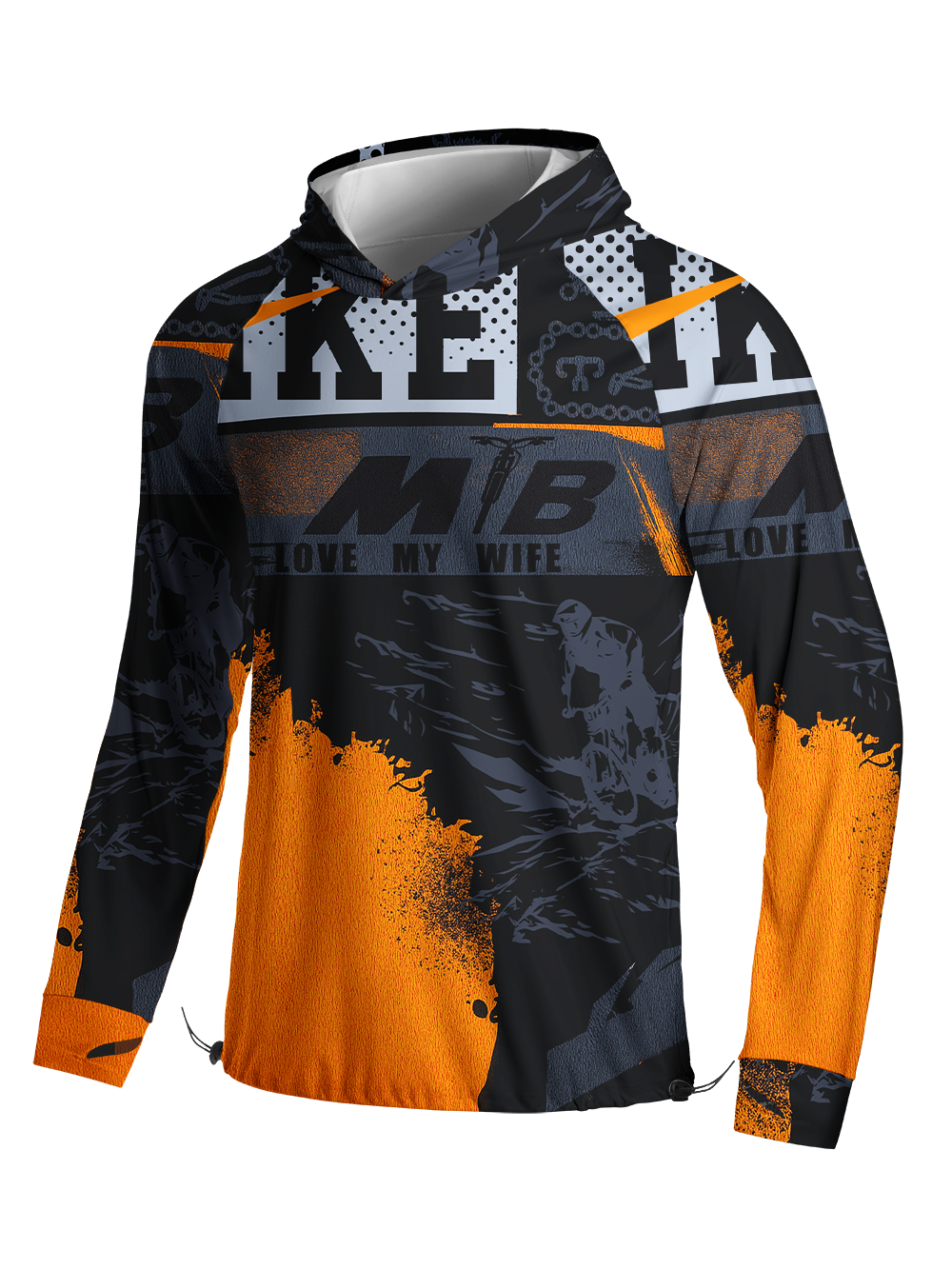Orionride Determination To Ride Long Sleeve Cycling Hoodie Shirt