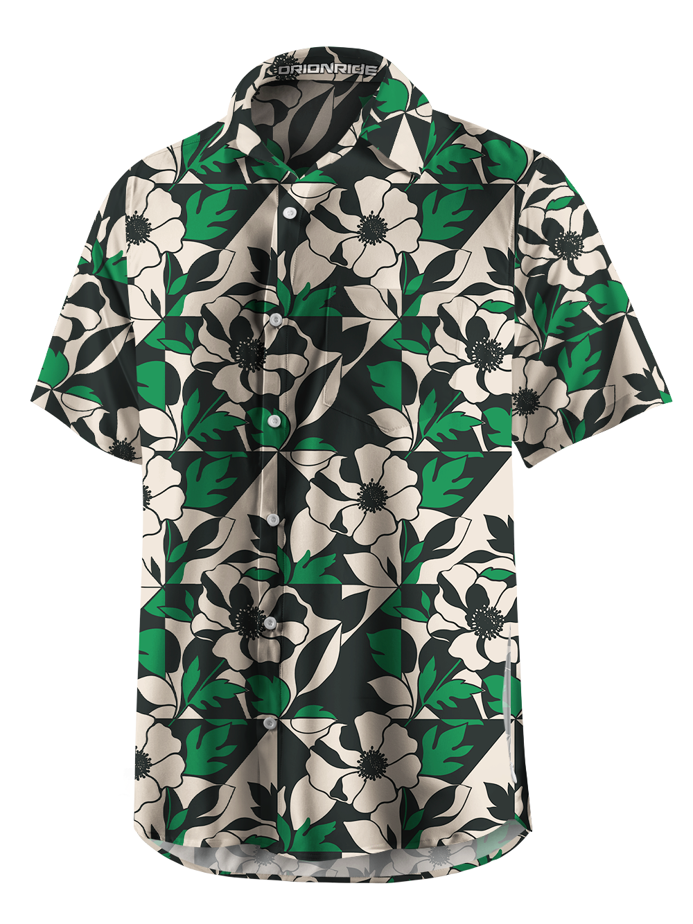 Orionride Geometric Bloom Zipper Pockets Ultra Lightweight Short Sleeves Gravel Shirt
