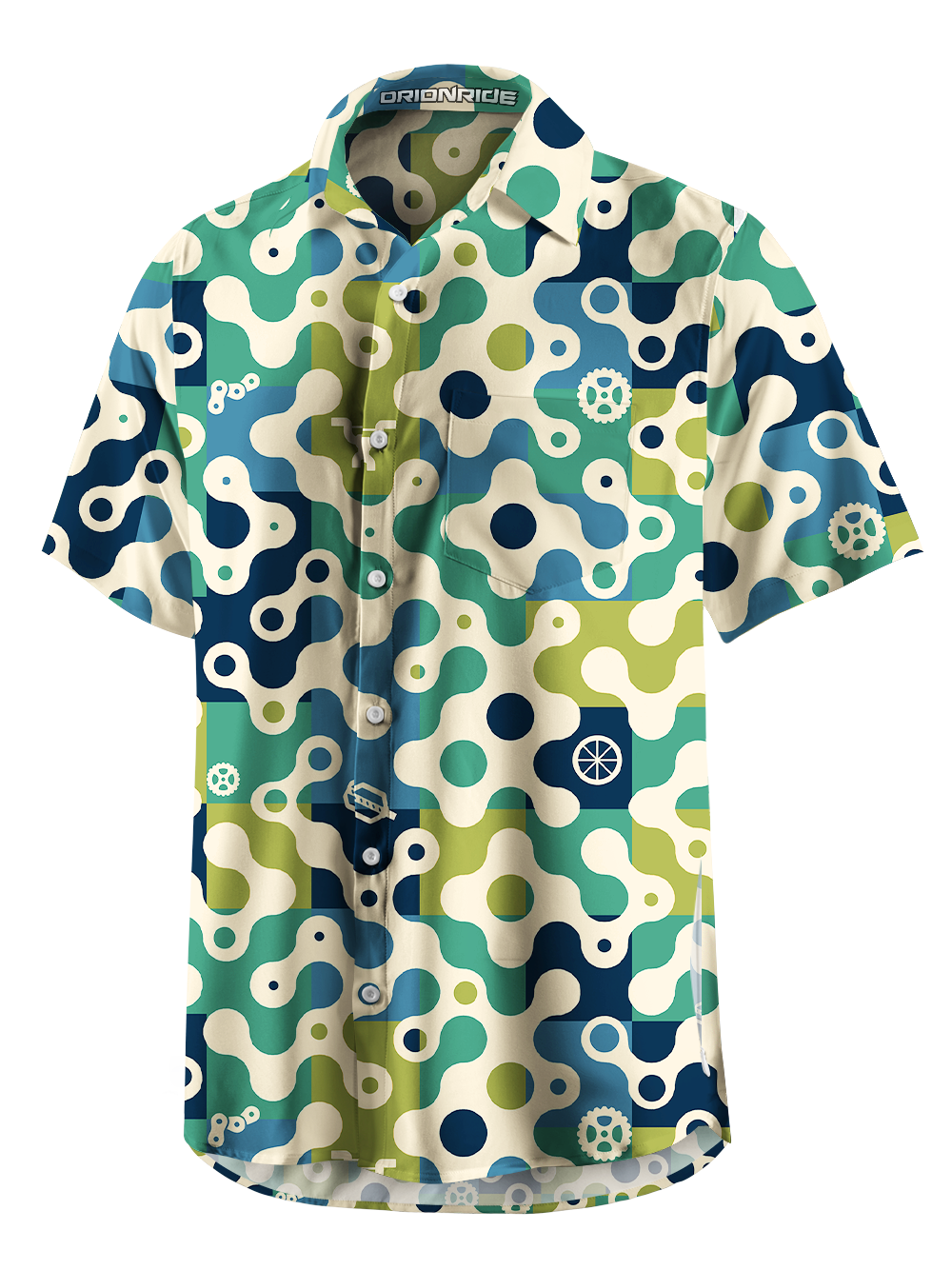 Orionride Colored Splicing Parts Zipper Pockets Ultra Lightweight Short Sleeves Gravel Shirt