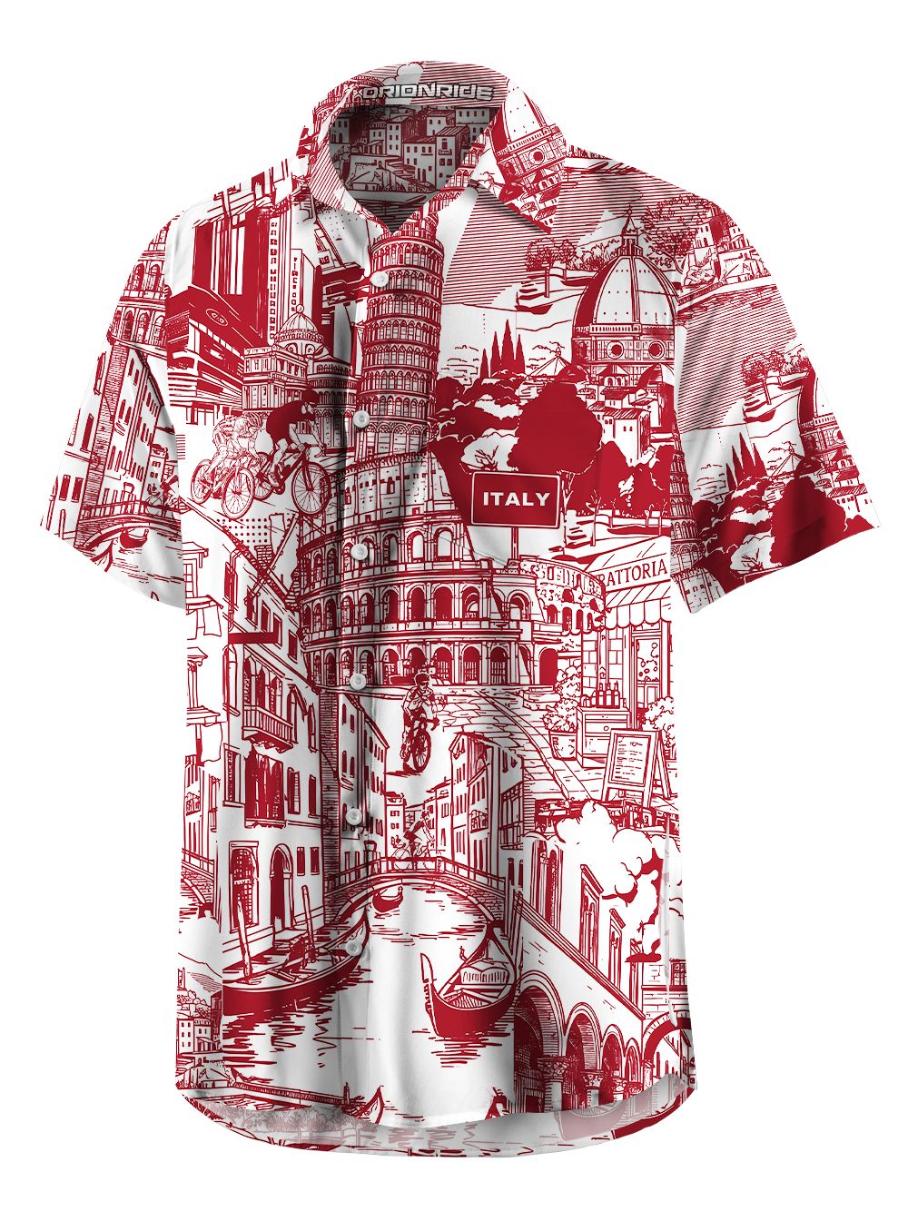 Orionride Tour Of Italy Zipper Pockets Ultra Lightweight Short Sleeves Gravel Shirt