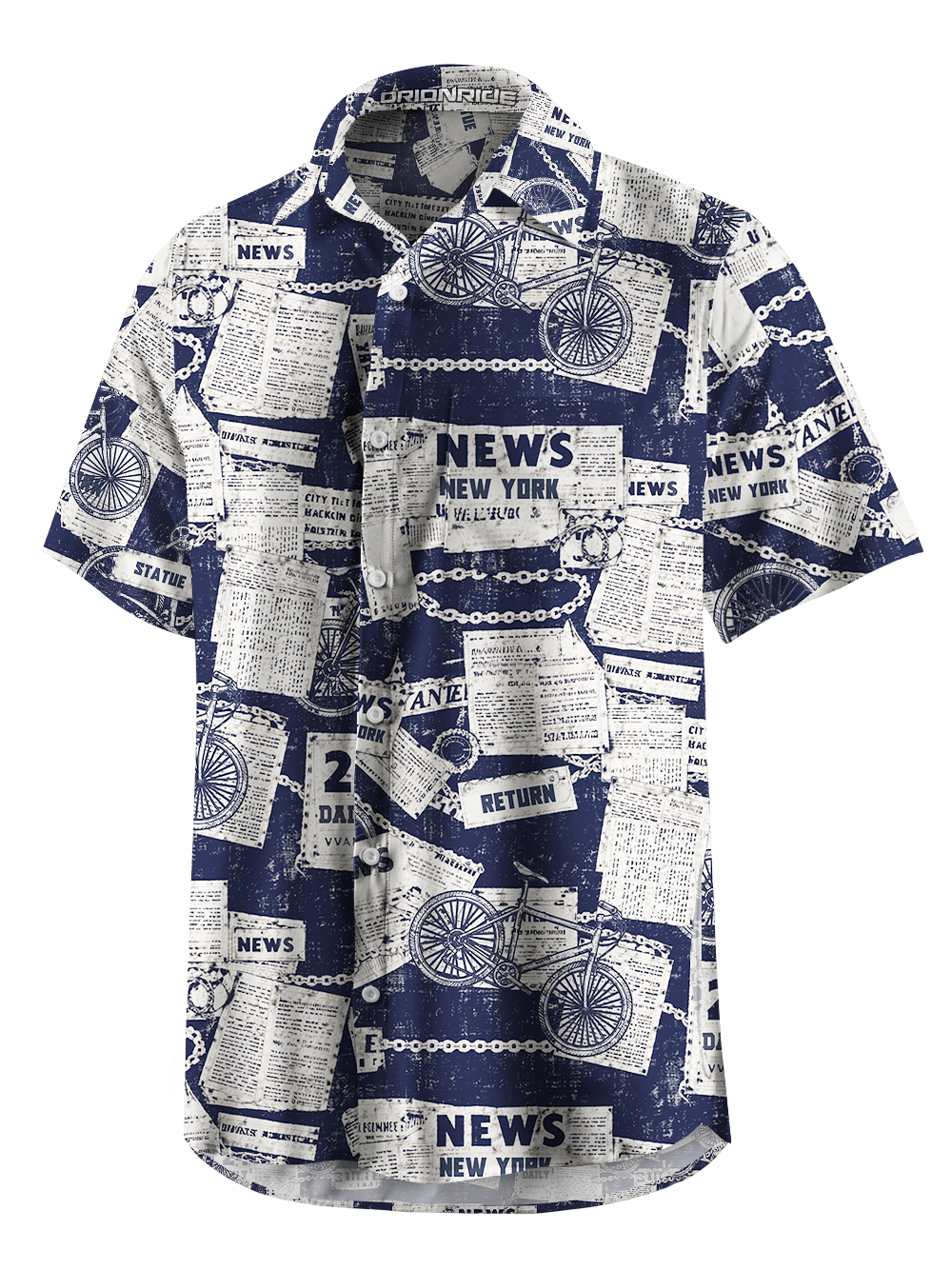 Orionride New York Daily News Zipper Pockets Ultra Lightweight Short Sleeves Gravel Shirt