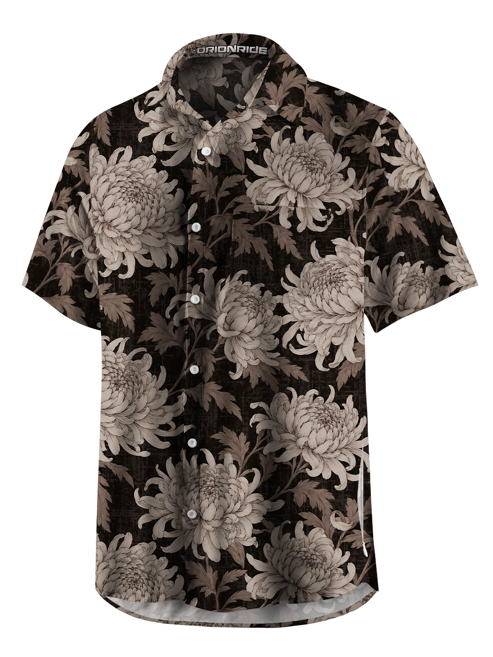 Orionride Pure Chrysanthemum Zipper Pockets Ultra Lightweight Short Sleeves Gravel Shirt