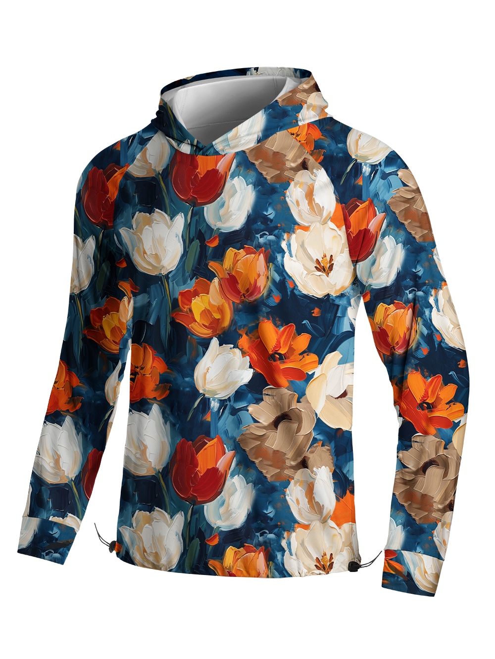 Orionride Thick Tulip Paint Long Sleeve Cycling Hoodie Shirt