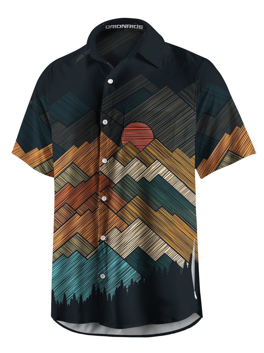 Orionride Draw Mountain Peaks Zipper Pockets Ultra Lightweight Short Sleeves Gravel Shirt