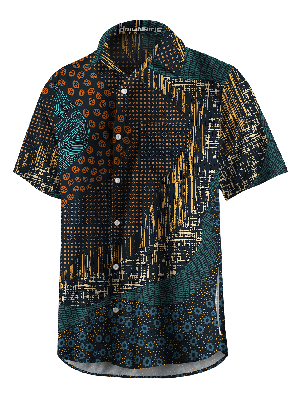 Orionride Map Code Zipper Pockets Ultra Lightweight Short Sleeves Gravel Shirt