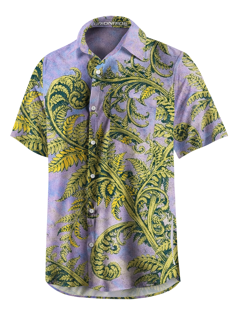 Orionride Golden Ferns Zipper Pockets Ultra Lightweight Short Sleeves Gravel Shirt