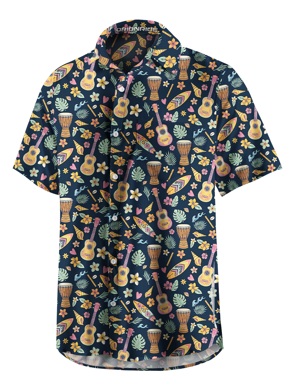 Orionride Hawaii Concert Zipper Pockets Ultra Lightweight Short Sleeves Gravel Shirt