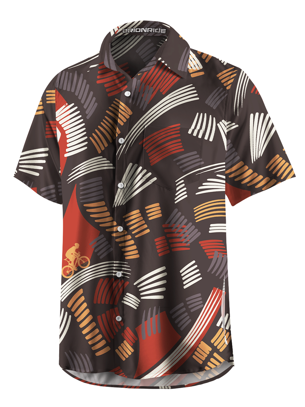 Orionride Abstract Cycling Field Zipper Pockets Ultra Lightweight Short Sleeves Gravel Shirt