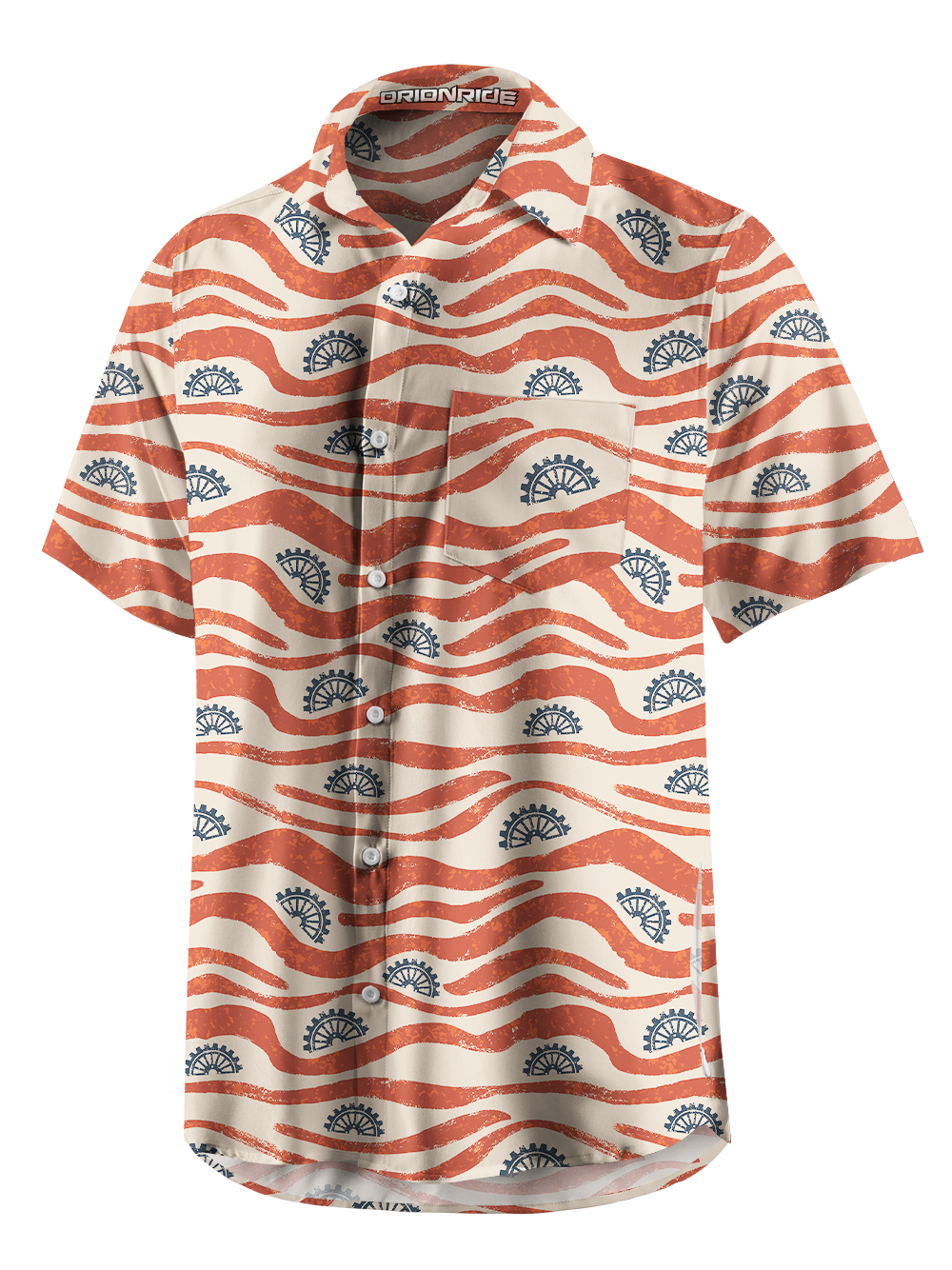 Orionride Gear Contour Lines Zipper Pockets Ultra Lightweight Short Sleeves Gravel Shirt