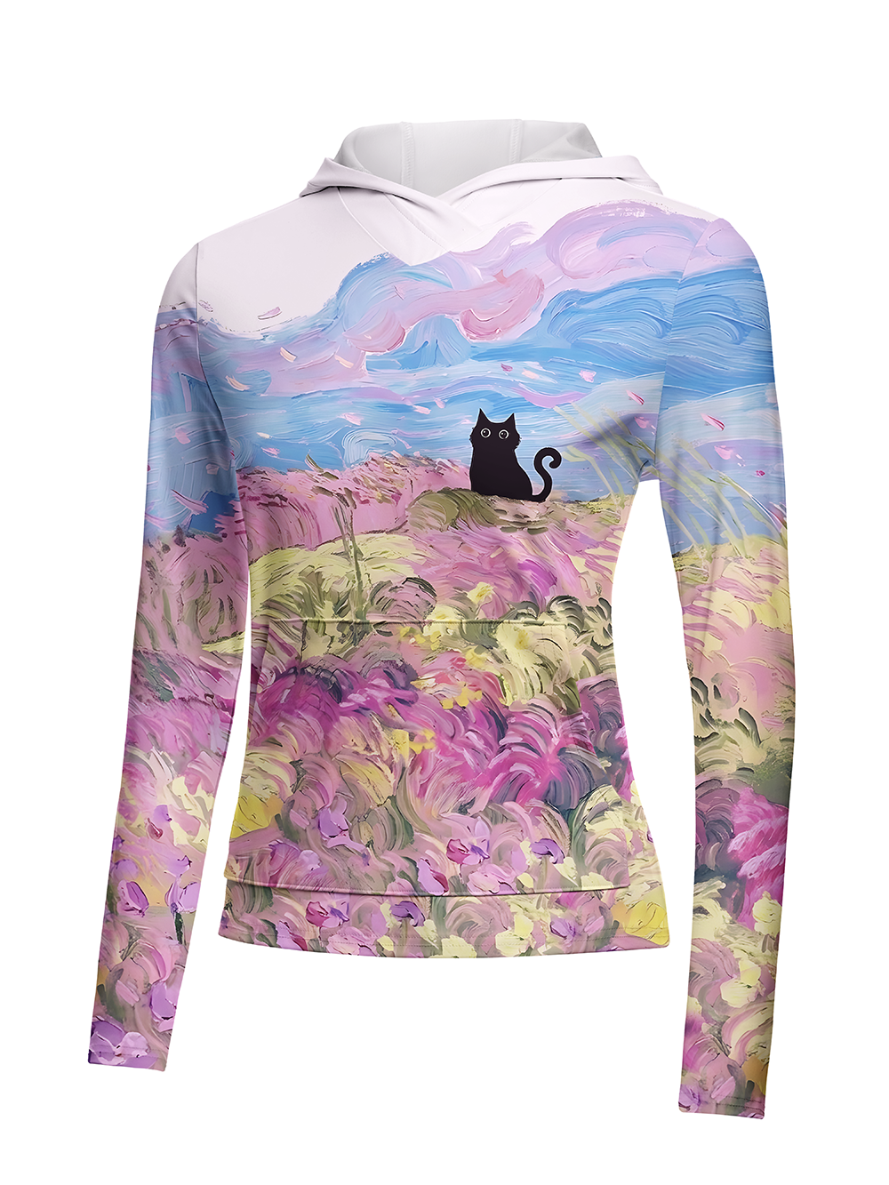 Orionride Dreamy Flower Field Women's Long Sleeve Cycling Hoodie Shirt