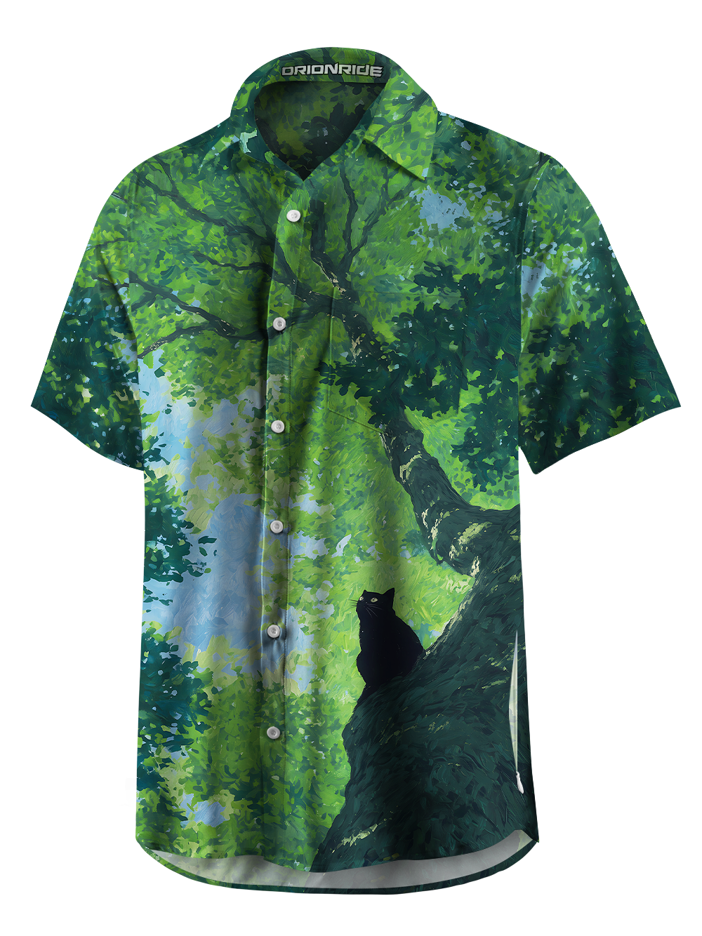 Orionride Cat in Tree Zipper Pockets Ultra Lightweight Short Sleeves Gravel Shirt