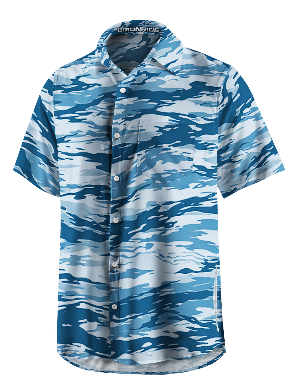 Orionride Blurry Ripples Zipper Pockets Ultra Lightweight Short Sleeves Gravel Shirt