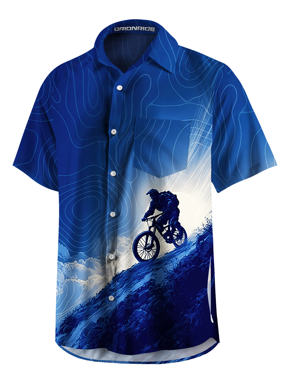 Orionride Clear Sky Zipper Pockets Ultra Lightweight Short Sleeves Gravel Shirt