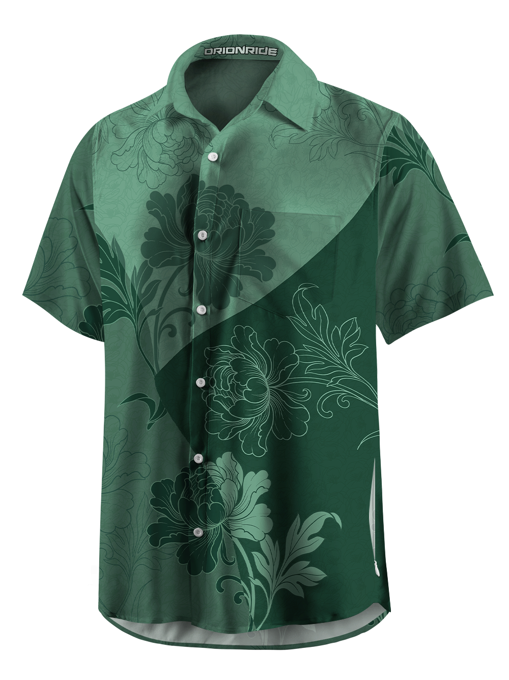 Orionride Misty Peony Zipper Pockets Ultra Lightweight Short Sleeves Gravel Shirt